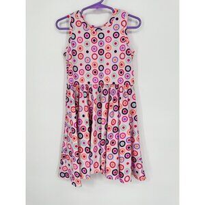 Dotdotsmile Girls Tank Dress Size 3/4 Pink with Multi Color Circles NWT